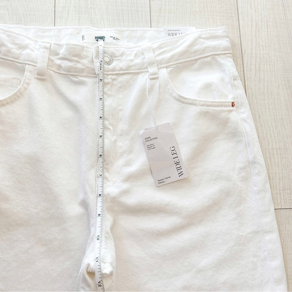 Mango white high waisted wide leg jeans - Picture 12 of 15